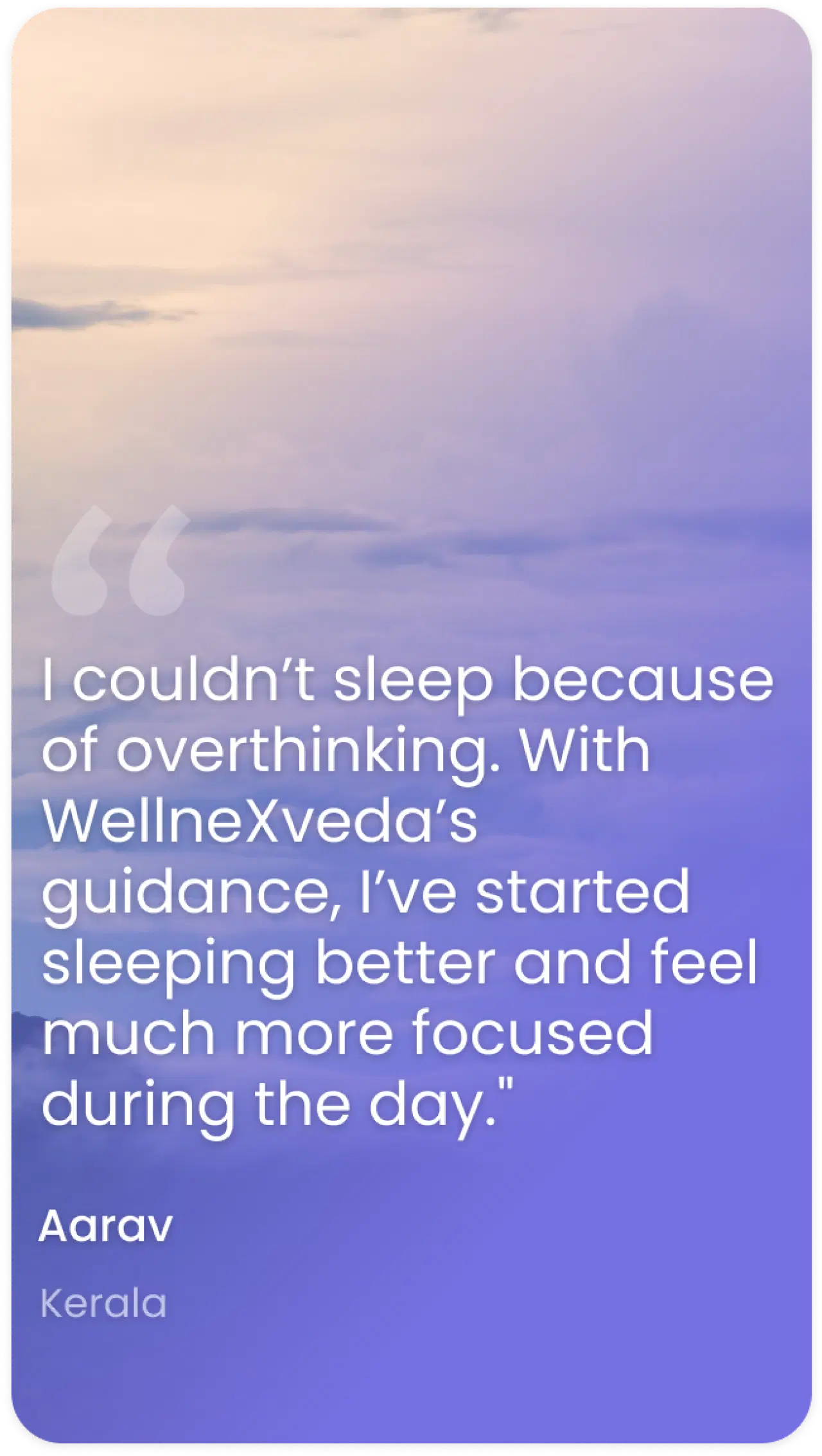 WellneXveda testimonial illustration for desktop view