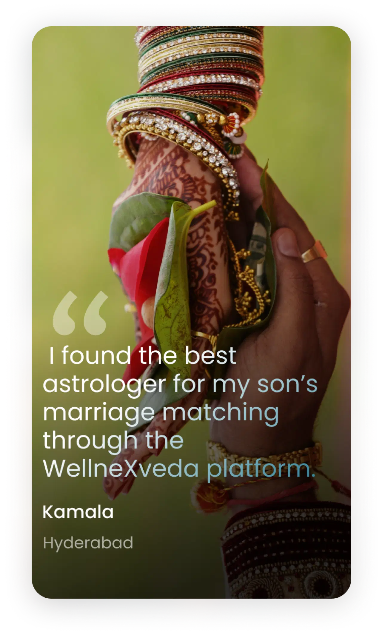 WellneXveda testimonial illustration for desktop view