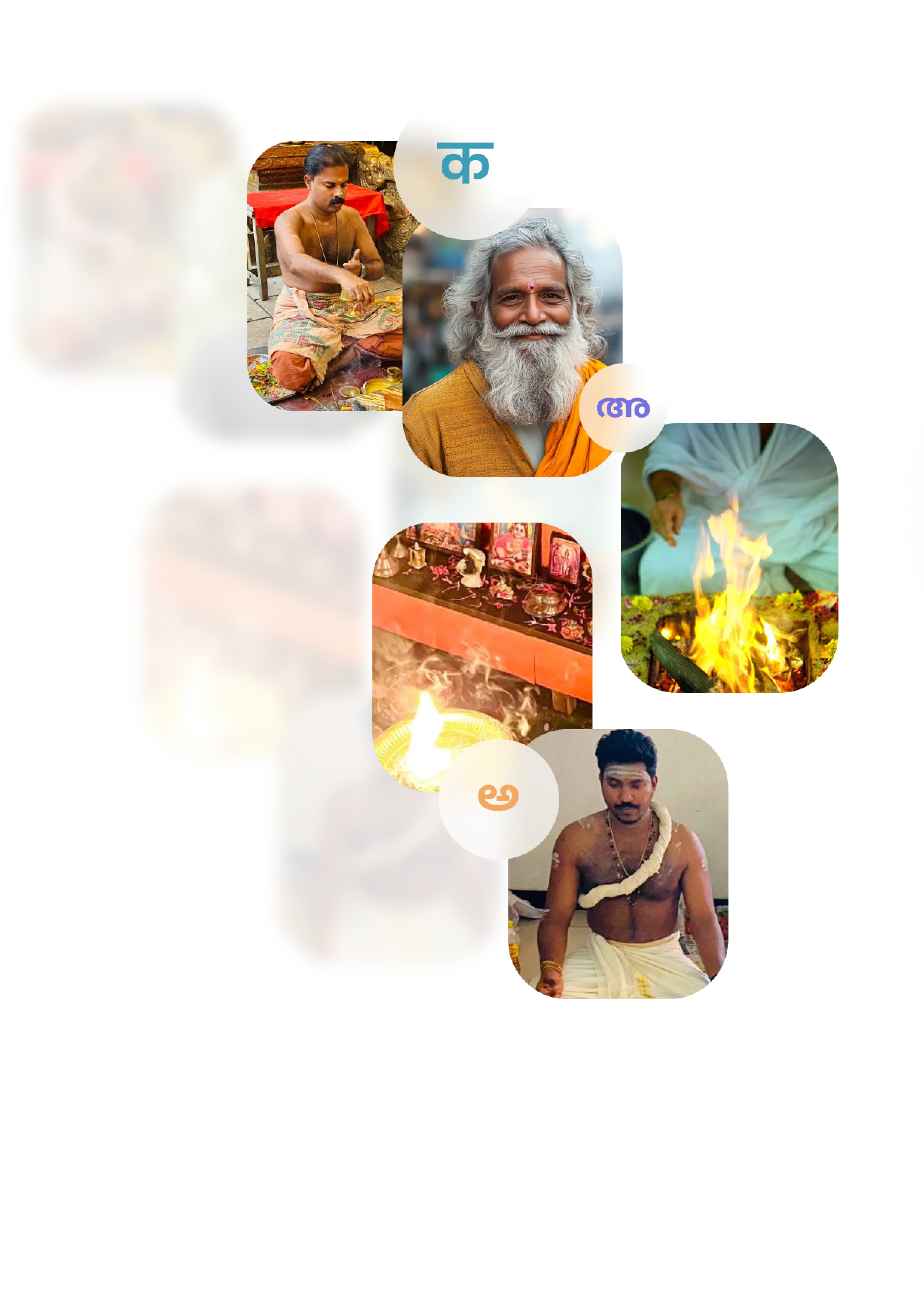 Poojari performing ritual - Right